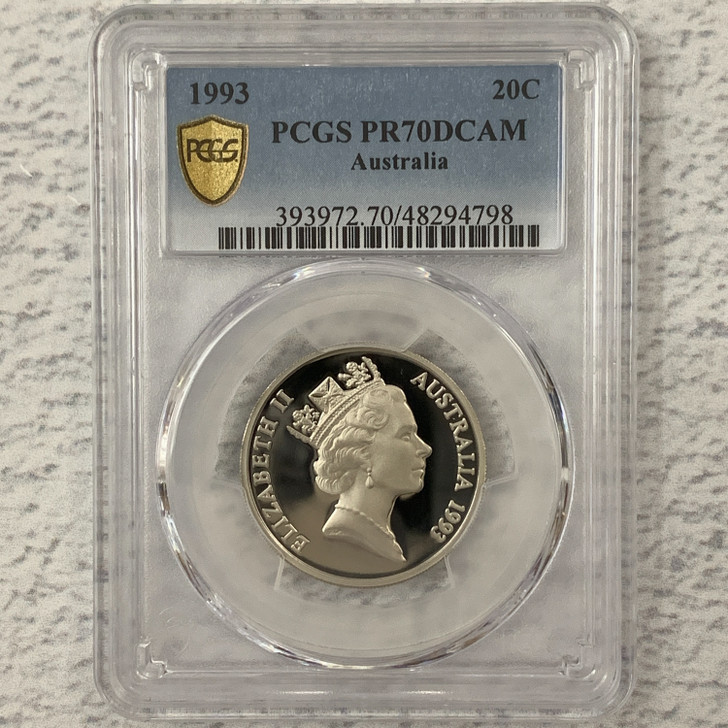 1993 PCGS PR70DCAM Proof 20c Coin