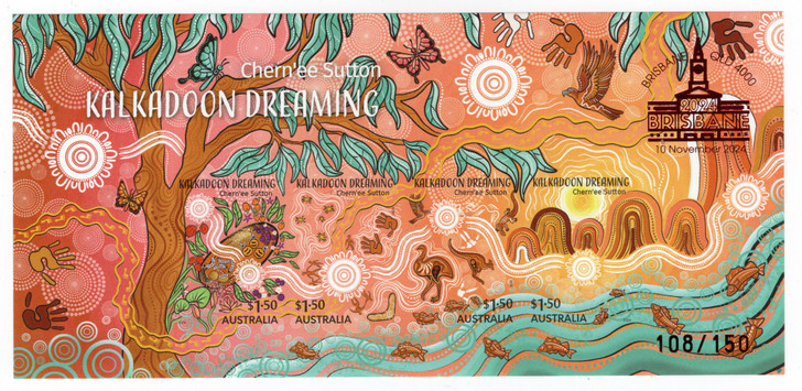 2024 Brisbane Stamp & Coin Show Limited Edition IMPERF mini sheet PNC