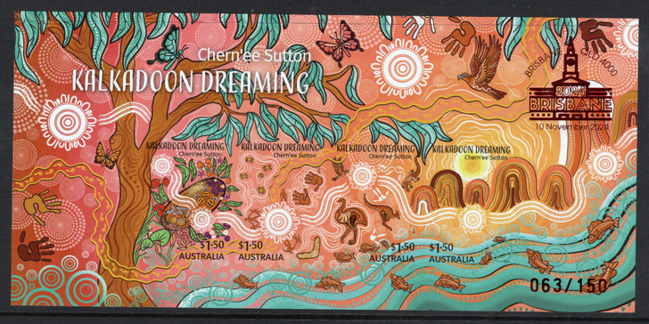 2024 Brisbane Stamp & Coin Show - Kalkadoon Dreaming Mini Sheets both days number 063/150 and 063/100