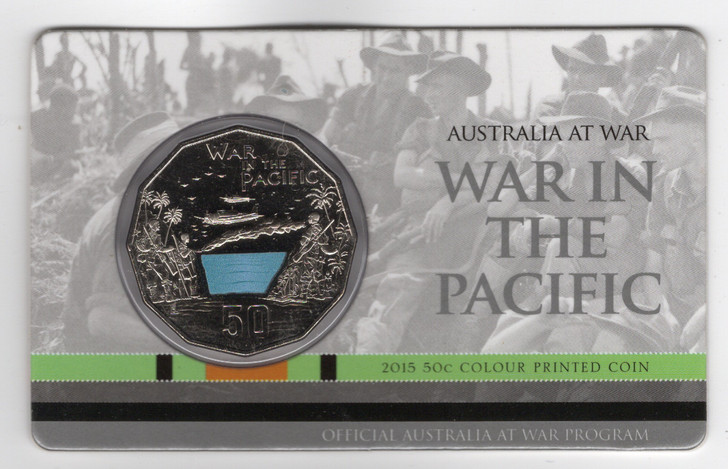 2015 Australia at War - War in the Pacific 50c Coloured Coin