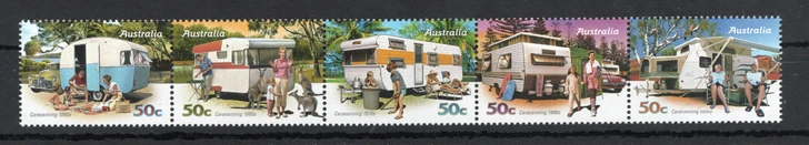 2007 ASC 2509b Caravanning Through the Years -Strip of 5 Stamps