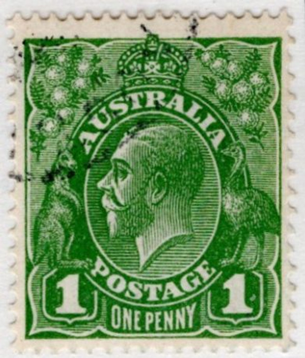 1927 ASC 96c Small Multiple Watermark P13½ x 12½ 1d Green Die 11