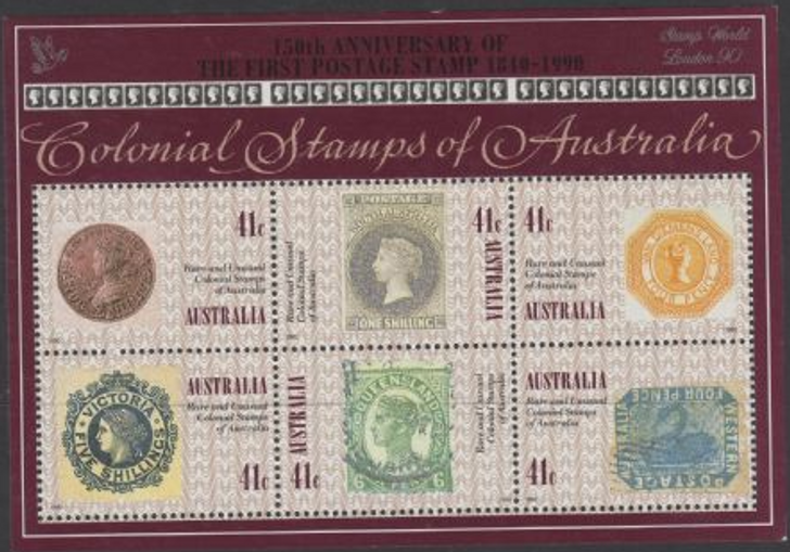 1990 ASC 1253msa 1st Stamp Mini Sheet Overprinted London 1990