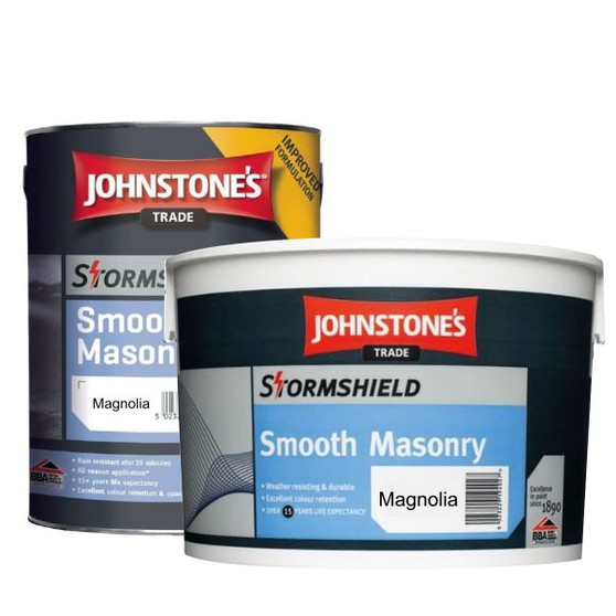 5L & 10L Johnstone's Stormshield Magnolia Masonry Smooth Paint