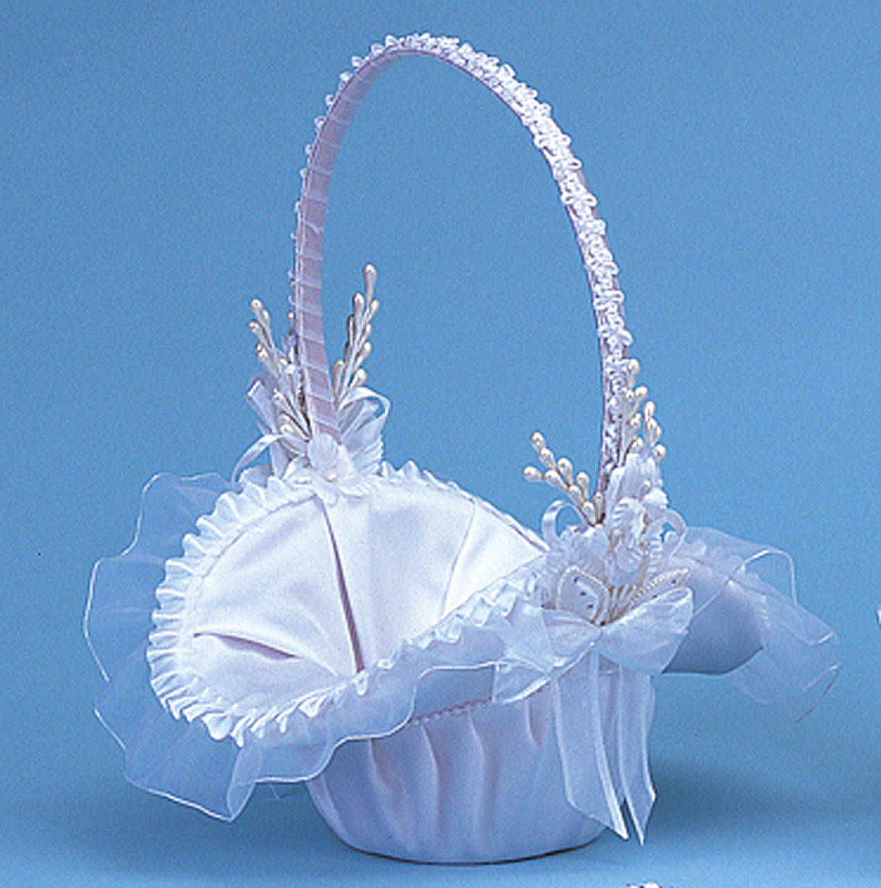 White Flower Girl Basket Quinceanera Style