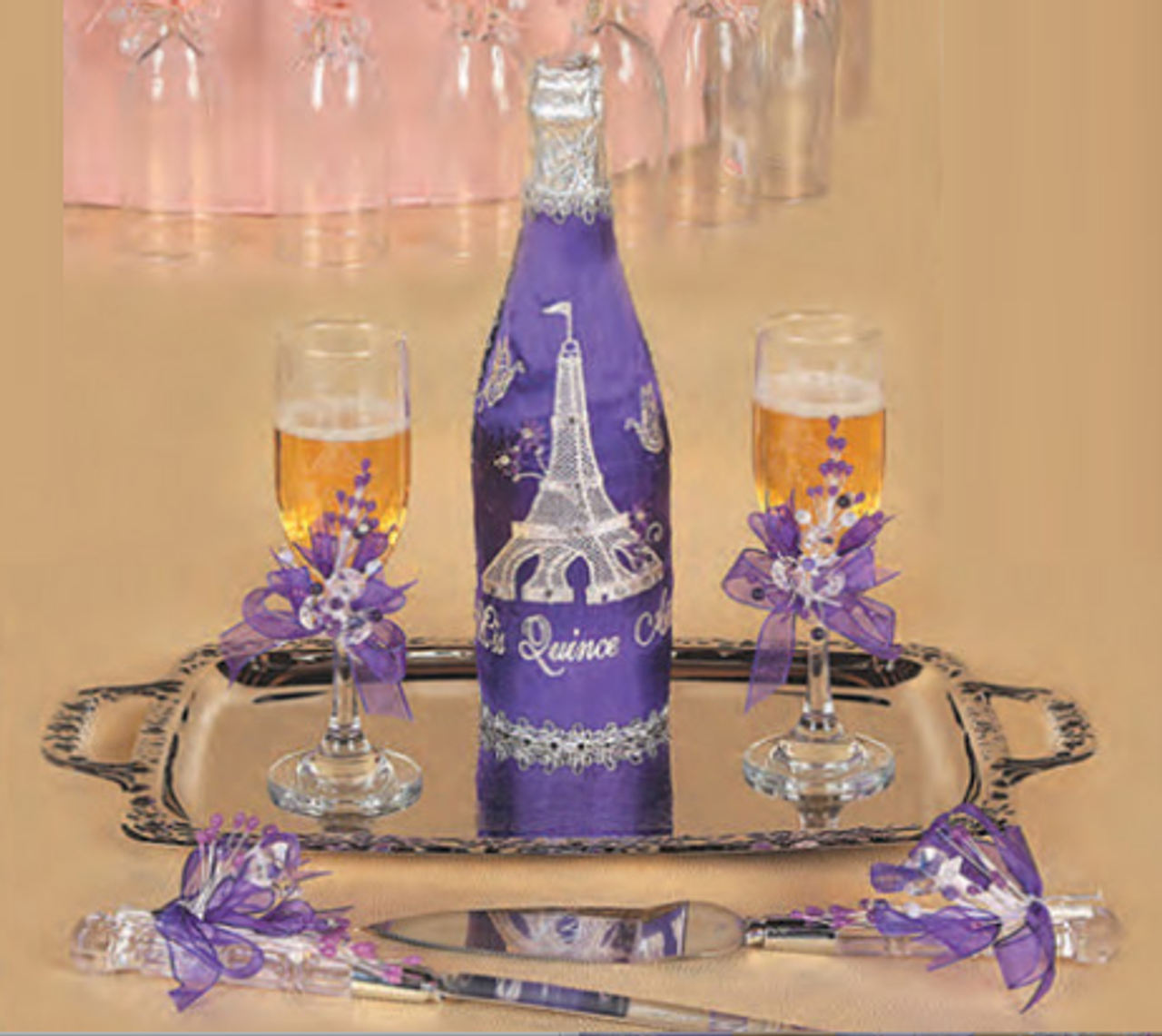 Gold quinceanera toasting package / quinceanera-decor