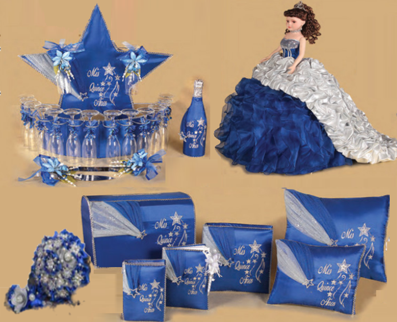 royal blue quinceanera decorations