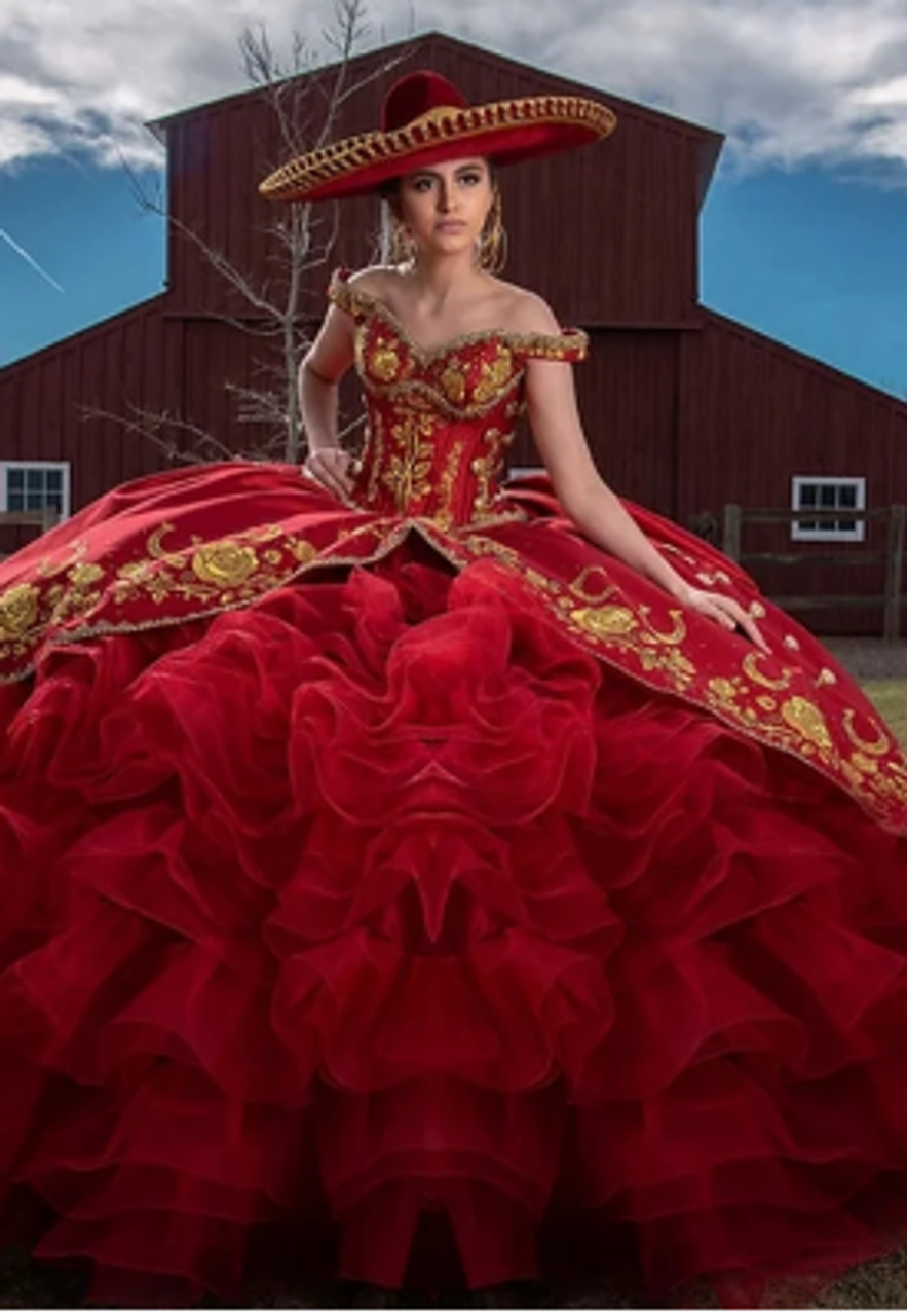 Red Charro Quinceanera Dress - Quinceanera Dresses