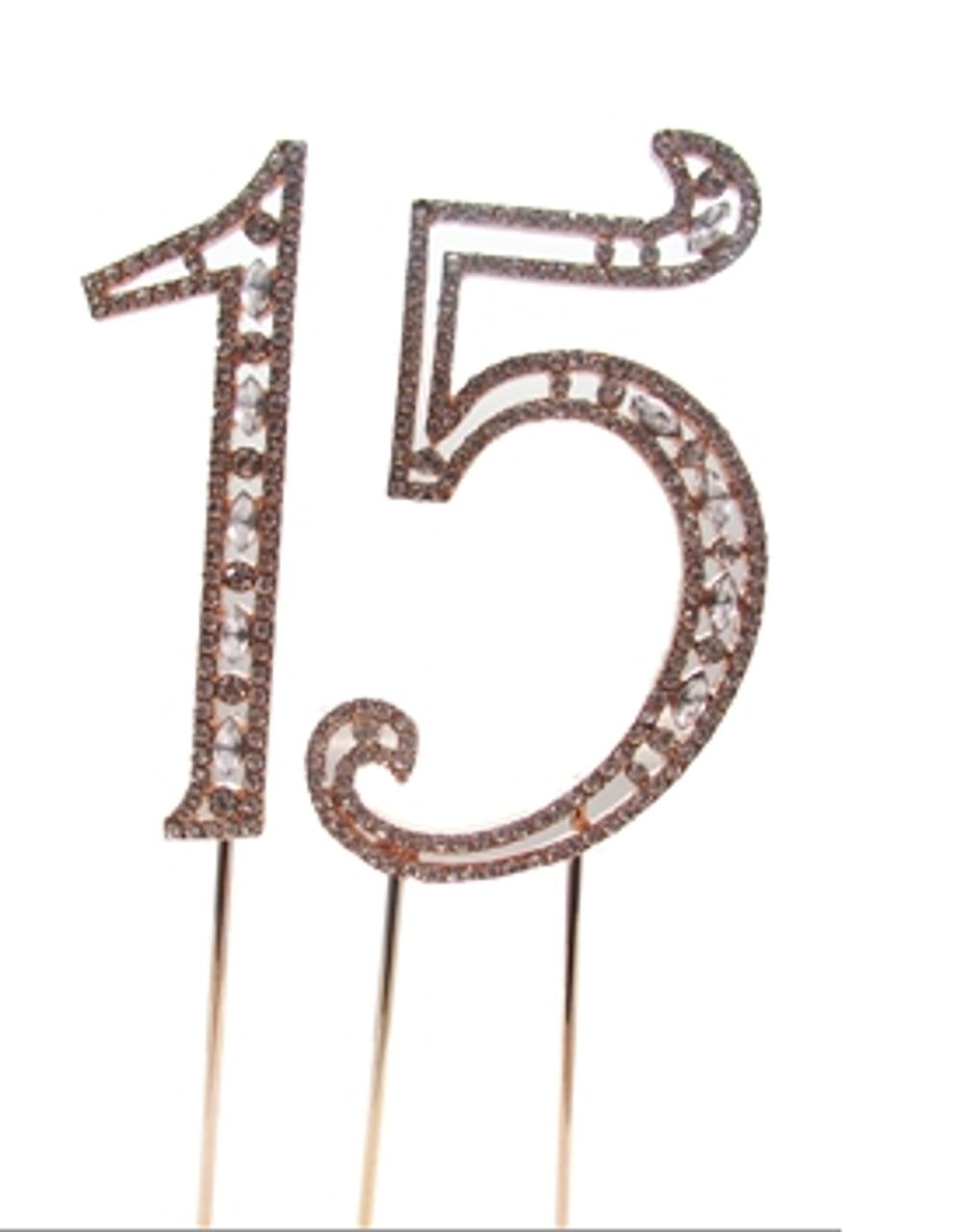 15 Cake Topper - Gold Quinceañera 15th Birthday Number Decoration - Ella  Celebration