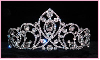 2 7/8" Silver Crystal Quinceanera Tiara  QT-15836