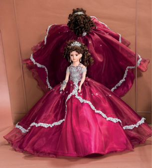 Wine Red  Quinceanera Doll