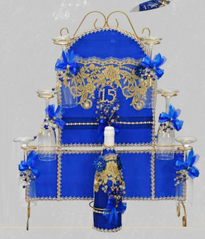 Royal Blue Quinceanera Toasting Set