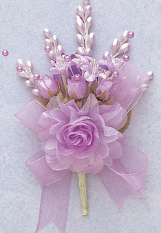 Lilac Rose Silk Flowers Corsage