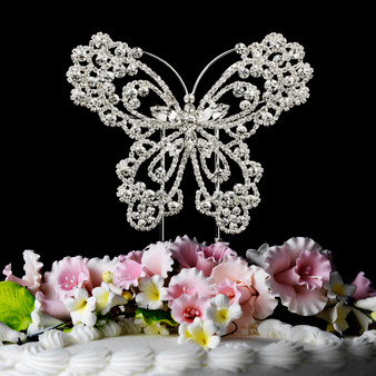 Crystal Butterfly Cake Topper in Sterling Silver 