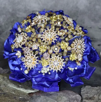 Royal Blue Quinceanera Flower Bouquet