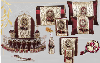 Burgundy and Gold Quinceanera Package