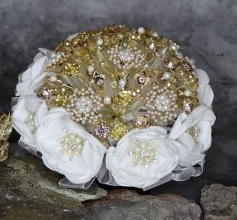 White Quinceanera Flower Bouquet