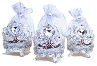 4" Silver Round Organza Bag Favor - Pack of 12 ( $ 1.99 each)