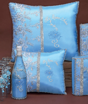 Light Blue Quinceanera Pillows Set