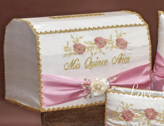 Pink and Gold Quinceanera Money Box