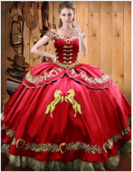 Red Charro Quinceanera Dress