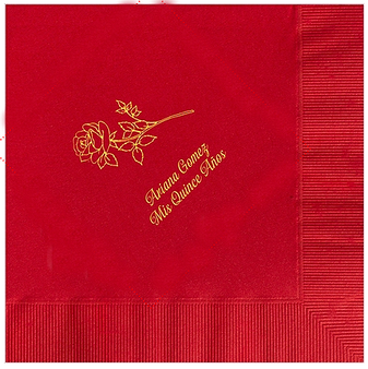 Rose Quinceanera Napkins, 100 