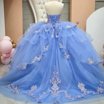 Embellished Royal Blue Quinceanera Dress 