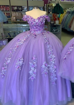 Floral Lilac Quinceanera Dress QSXFQD1631-6