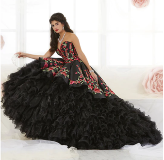 Black Charro Quinceanera Dress