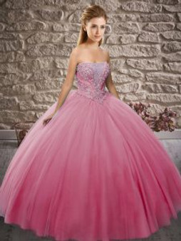 Strapless Pink Quinceanera Dress