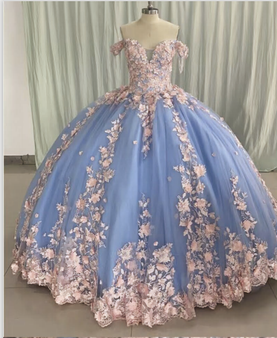 Charming  Light Blue Quinceanera Dress SM-G21