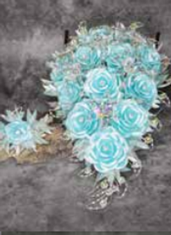 Aqua Quinceanera Flower Bouquet