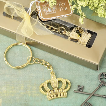 Gold Metal Crown design Key Chain (as low as $ 1.09)