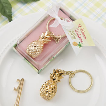 Gold Pineapple Keychain Favor