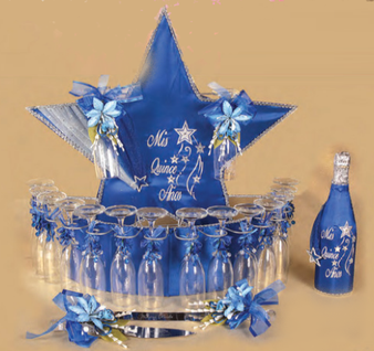 Star Quinceanera Toasting Glasses Set