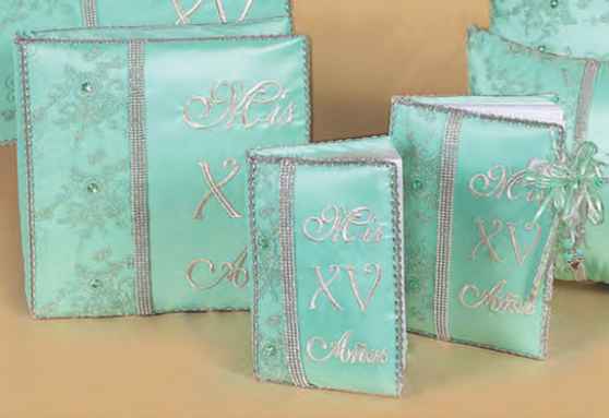 Aqua Quinceanera Bible, Guest Book, Photo Album