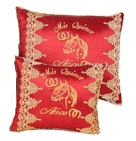 Red Charra Quinceanera Pillow Set