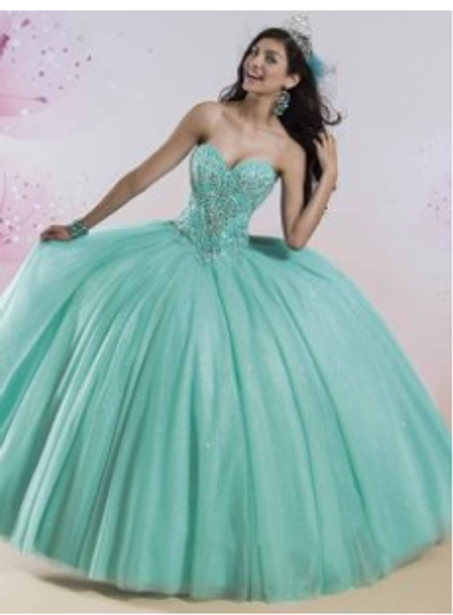 Aqua Quinceanera Dress