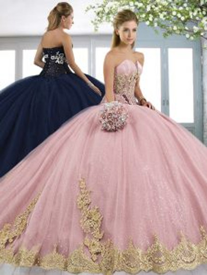 Strapless Pink Quinceanera Dress