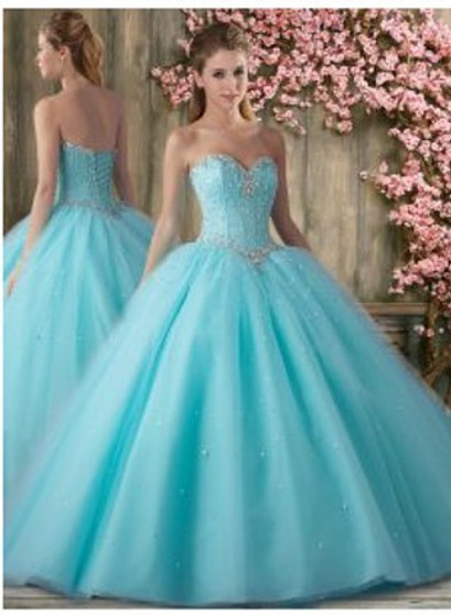 Aqua Quinceanera Dress