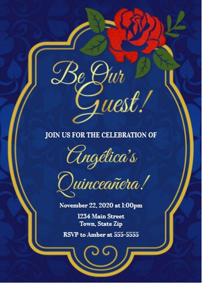 Quinceanera Invitation QS-IN57 set of 50