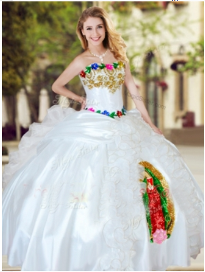 white and green quinceanera dresses