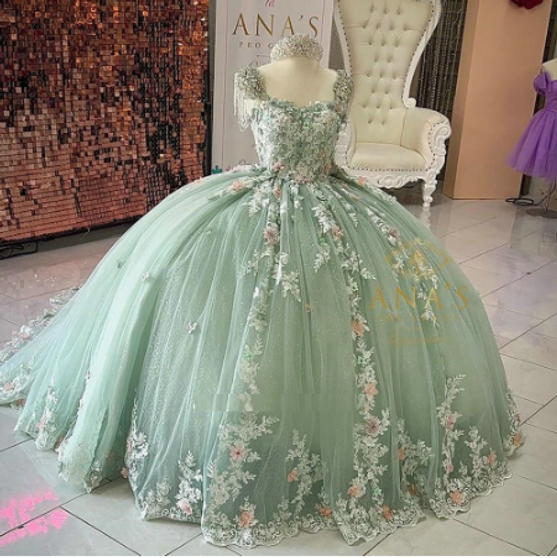 Sage Green Quinceanera Dress
