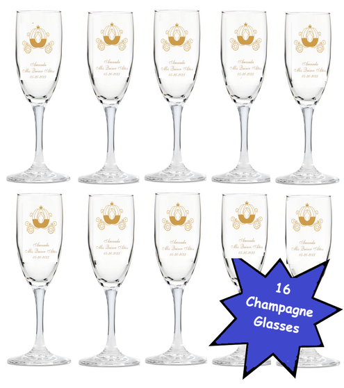 Carriage Quinceanera Toasting Glasses