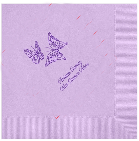 Butterflies Quinceanera Napkins, 100 