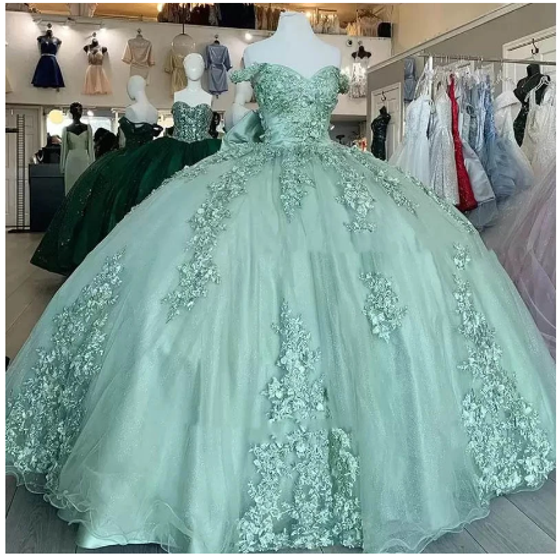 Sage Quinceanera Dress