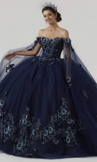 Navy Blue Quinceanera Dress