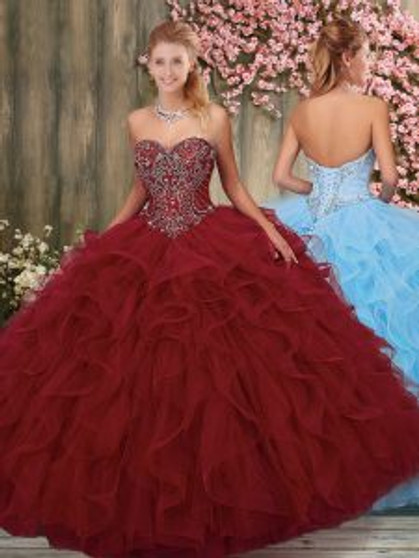 Wine Quinceanera Dress