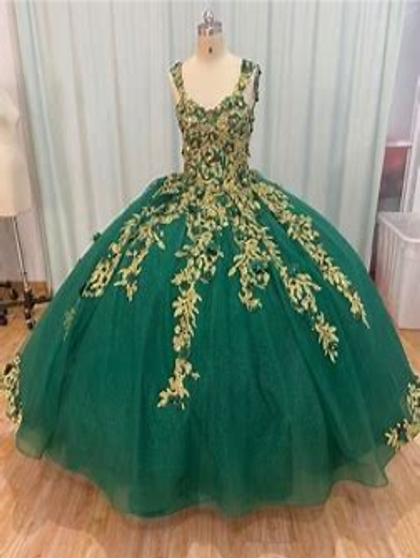 Hunter Green Quinceanera Dress