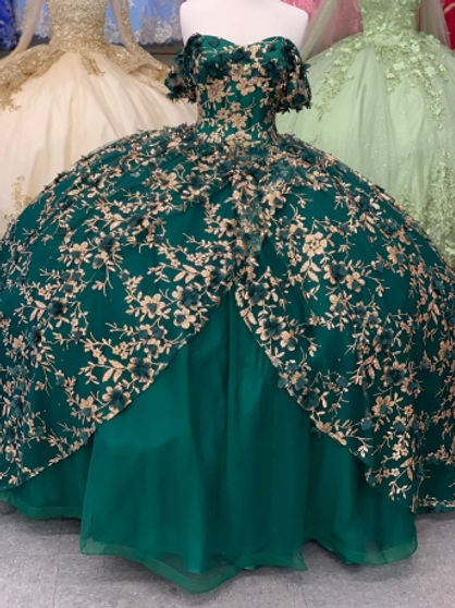 Hunter Green Quinceanera Dress